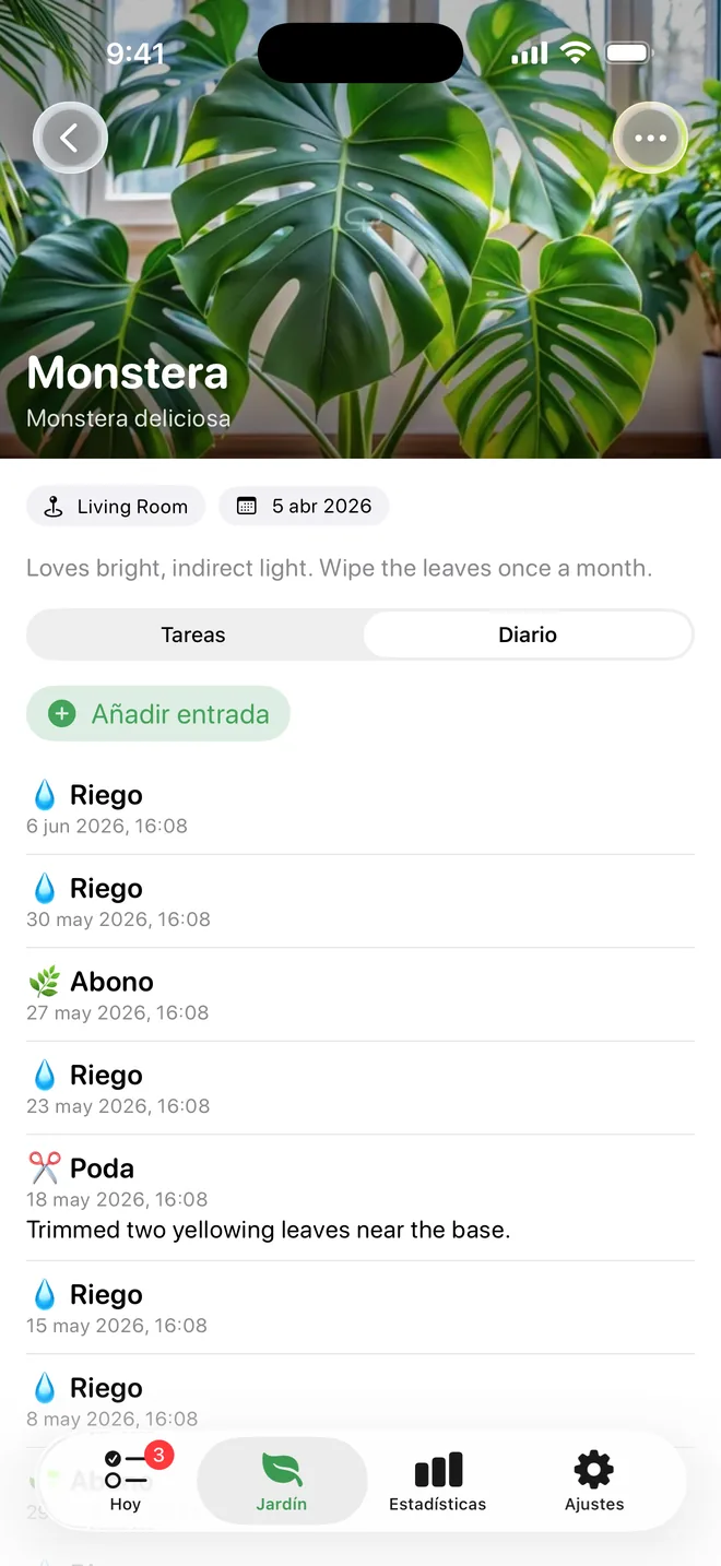 El diario de tus plantas